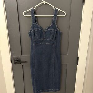 Denim knee length dress